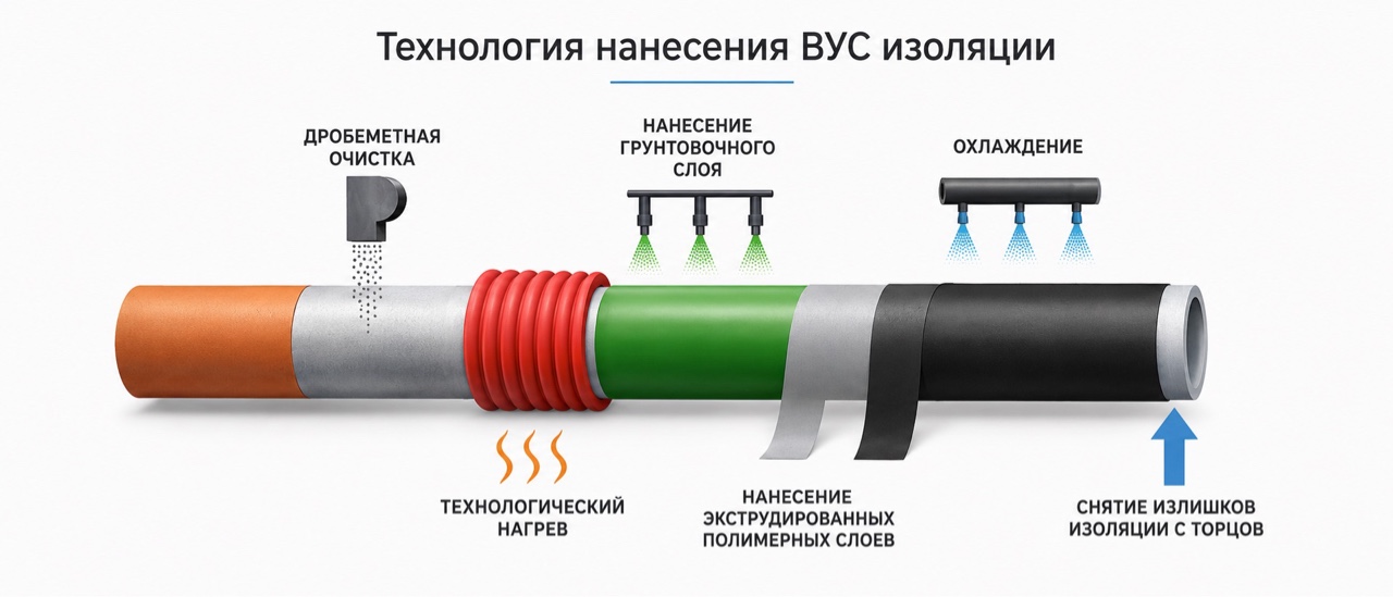 Схема технологии нанесения ВУС изоляции